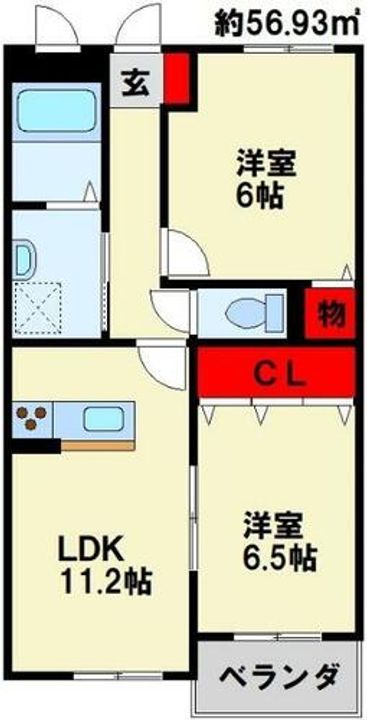 福岡県北九州市八幡西区引野3丁目(マンション)の賃貸物件の間取り