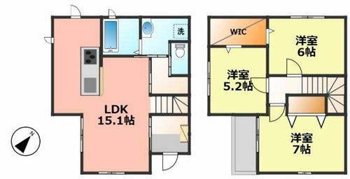 愛知県清須市大嶋1丁目(一戸建)の賃貸物件Aの間取り