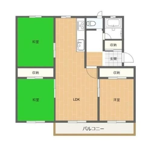 川沿団地E棟の間取り