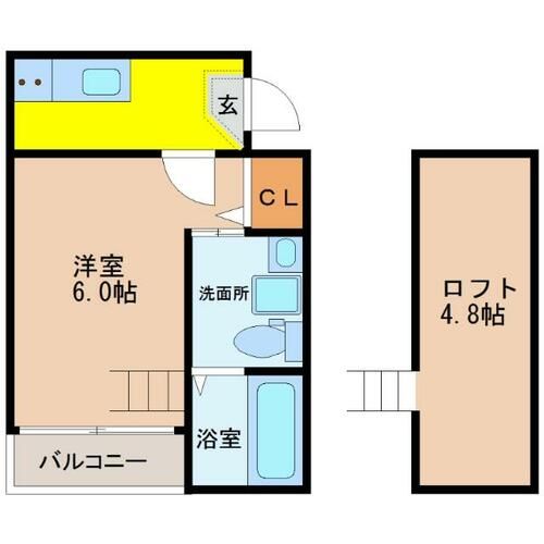 愛知県名古屋市天白区平針5丁目(アパート)の賃貸物件の間取り