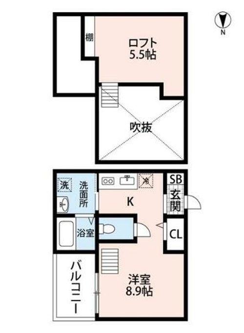 愛知県名古屋市中村区稲上町4丁目(アパート)の賃貸物件の間取り