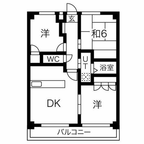 愛知県名古屋市名東区社口2丁目(マンション)の賃貸物件の間取り