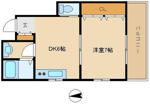 兵庫県尼崎市浜田町2丁目(アパート)の賃貸物件の間取り