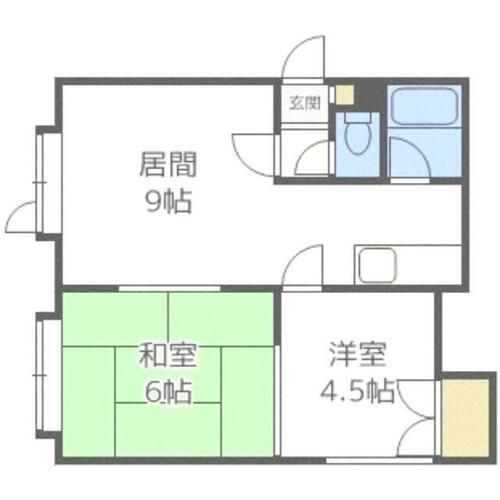 北海道札幌市手稲区西宮の沢一条5丁目(アパート)の賃貸物件の間取り