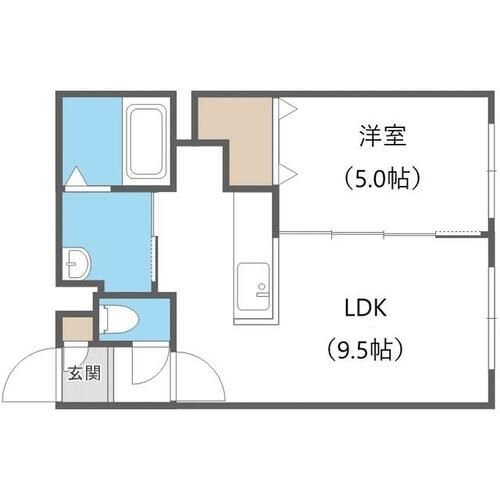 北海道札幌市中央区南二十二条西9丁目(マンション)の賃貸物件の間取り
