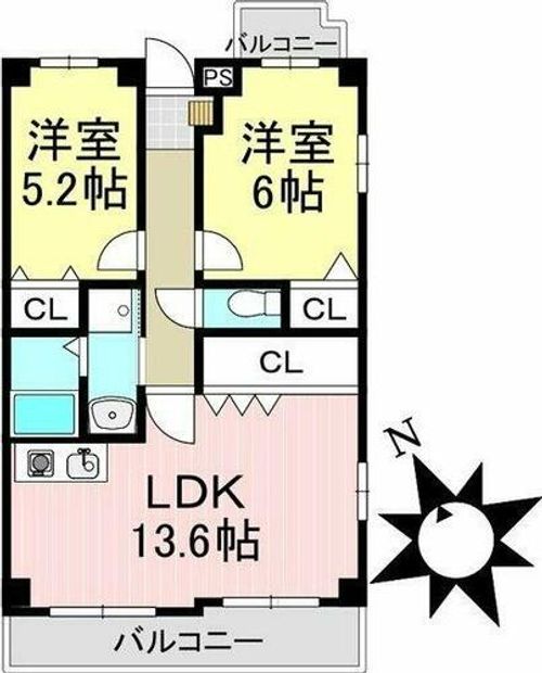 リバーサイドヴィレッジ Ⅱ106の間取り