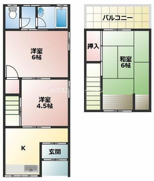 兵庫県尼崎市浜3丁目(テラスハウス)の賃貸物件の間取り