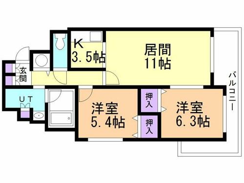 りら・ガーデン登別の間取り