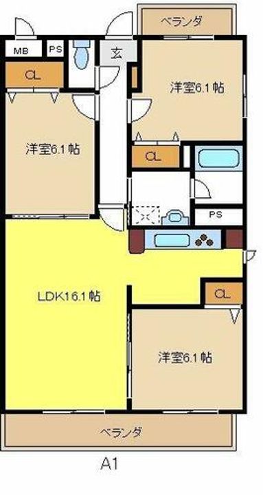 ヴァンベルデ303の間取り