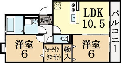 京都府城陽市富野西垣内(アパート)の賃貸物件の間取り