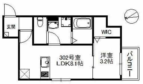 エンハンス下山門302の間取り