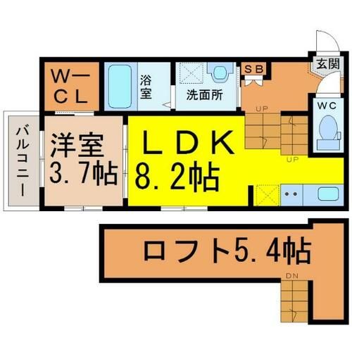 愛知県名古屋市南区駈上2丁目(アパート)の賃貸物件の間取り