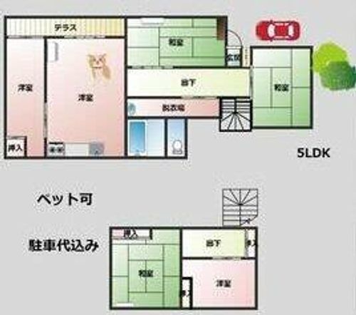 愛知県名古屋市千種区竹越1丁目(一戸建)の賃貸物件1の間取り