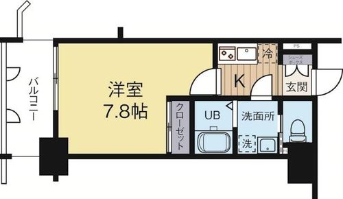 福岡県福岡市博多区御供所町(マンション)の賃貸物件の間取り