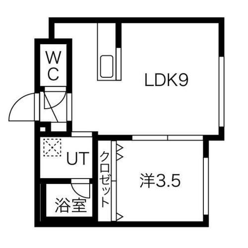 北海道札幌市中央区南十五条西1丁目(マンション)の賃貸物件の間取り