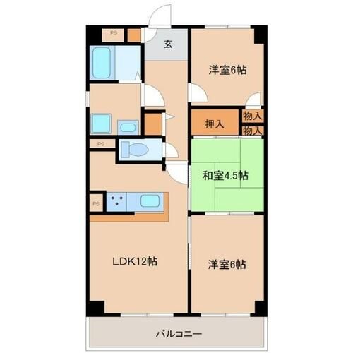 兵庫県尼崎市東園田町6丁目(マンション)の賃貸物件の間取り