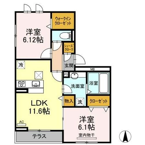 愛知県名古屋市西区江向町2丁目(アパート)の賃貸物件の間取り