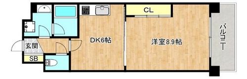 大阪府東大阪市足代1丁目(マンション)の賃貸物件の間取り