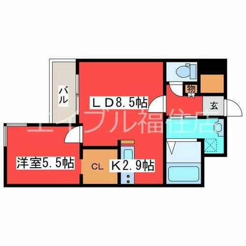 エフュート福住の間取り