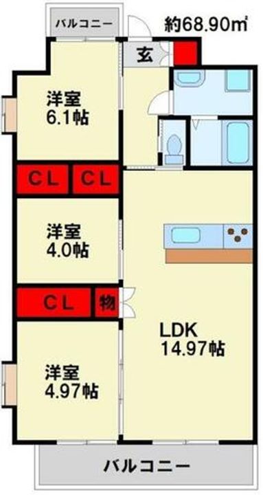 ギャラン二島の間取り