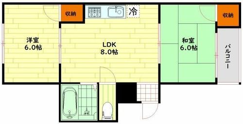 大阪府大阪市都島区都島中通3丁目(マンション)の賃貸物件の間取り