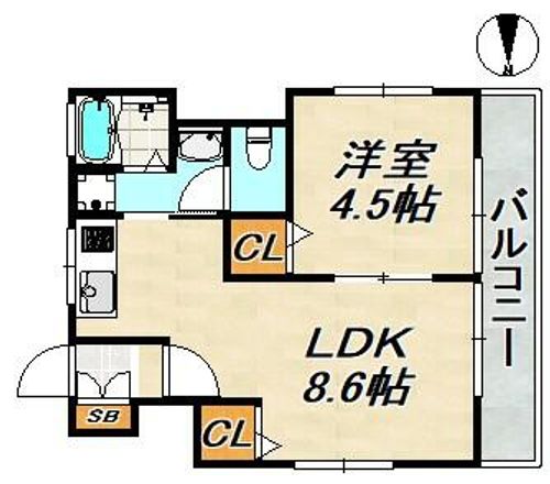 ラムール長田の間取り