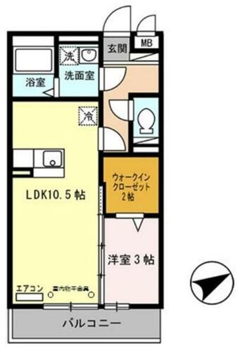 セジュール東阿保 B棟の間取り