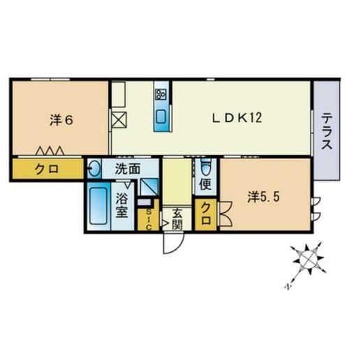 福岡県福岡市博多区板付4丁目(マンション)の賃貸物件の間取り
