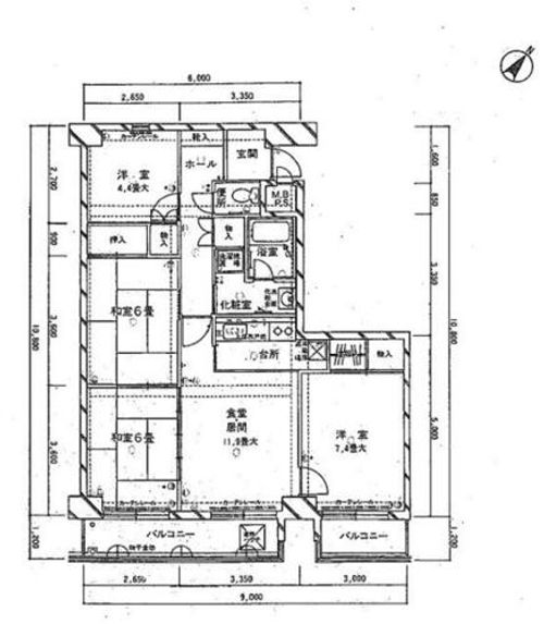 福岡県福岡市早良区高取2丁目(マンション)の賃貸物件の間取り