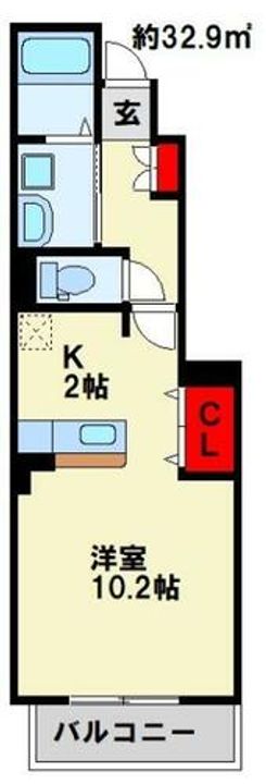サニーヴィラ  A棟102の間取り