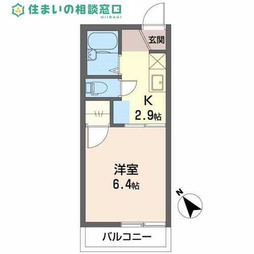 愛知県岡崎市北本郷町字河原(アパート)の賃貸物件の間取り