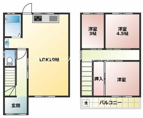 兵庫県尼崎市小中島3丁目(一戸建)の賃貸物件の間取り