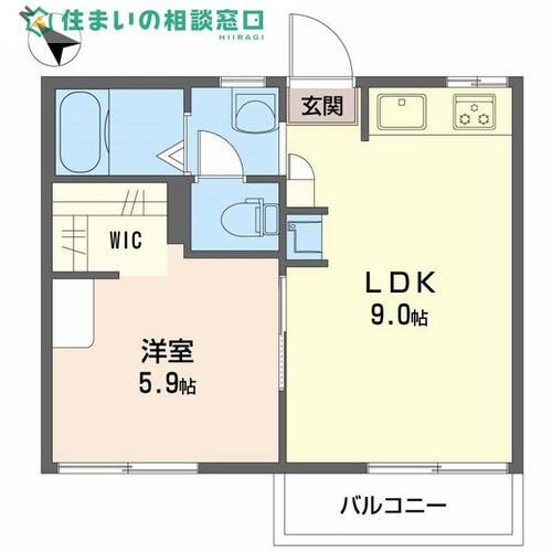 愛知県額田郡幸田町大字菱池字寺東(アパート)の賃貸物件の間取り
