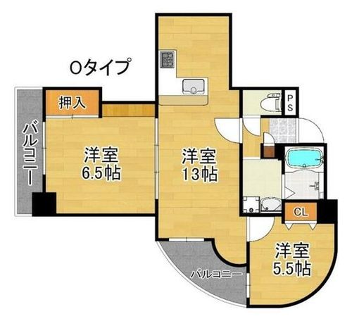フェルザ住之江公園の間取り