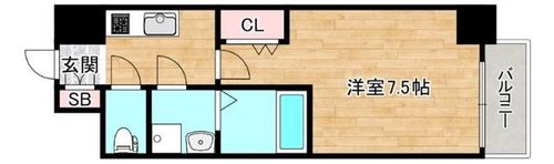大阪府大阪市都島区都島本通3丁目(マンション)の賃貸物件の間取り