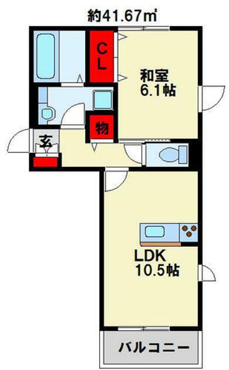 福岡県北九州市八幡西区穴生3丁目(アパート)の賃貸物件の間取り