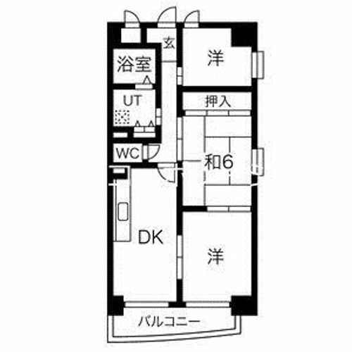 兵庫県尼崎市建家町(マンション)の賃貸物件の間取り