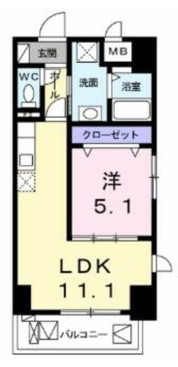 クラシェス新長田の間取り