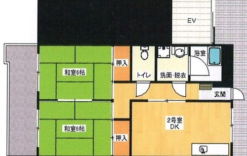 福岡県福岡市博多区美野島2丁目(マンション)の賃貸物件の間取り