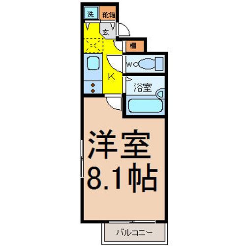 愛知県名古屋市千種区田代本通1丁目(マンション)の賃貸物件の間取り