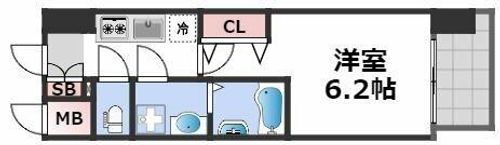 エスリードレジデンス大阪難波の間取り