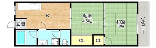 大阪府大阪市生野区巽西3丁目(マンション)の賃貸物件の間取り