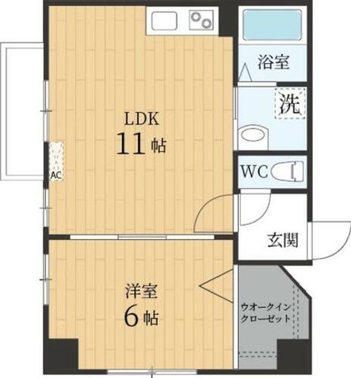 福岡県福岡市博多区住吉3丁目(マンション)の賃貸物件の間取り