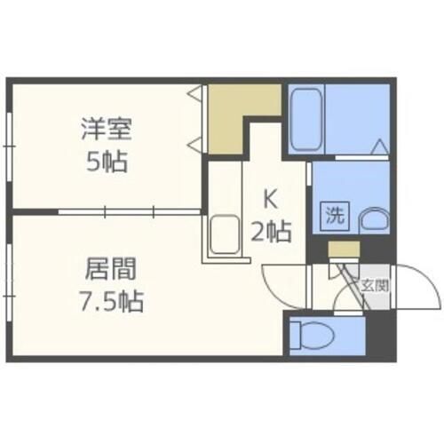 北海道札幌市中央区南十条西8丁目(マンション)の賃貸物件の間取り