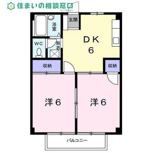 愛知県岡崎市上地町字赤菱(アパート)の賃貸物件の間取り
