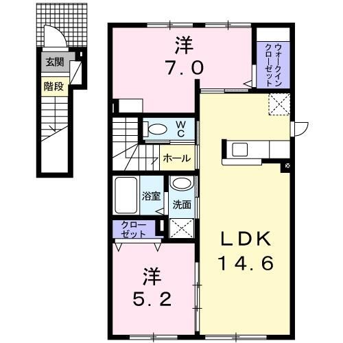 北海道札幌市西区西町南18丁目(アパート)の賃貸物件の間取り