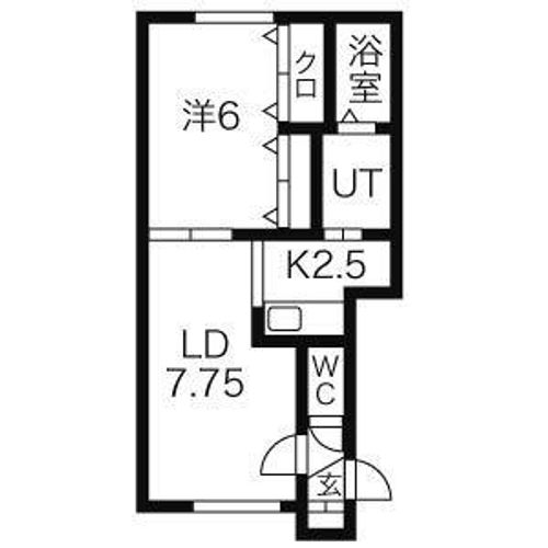北海道札幌市西区発寒六条13丁目(アパート)の賃貸物件の間取り