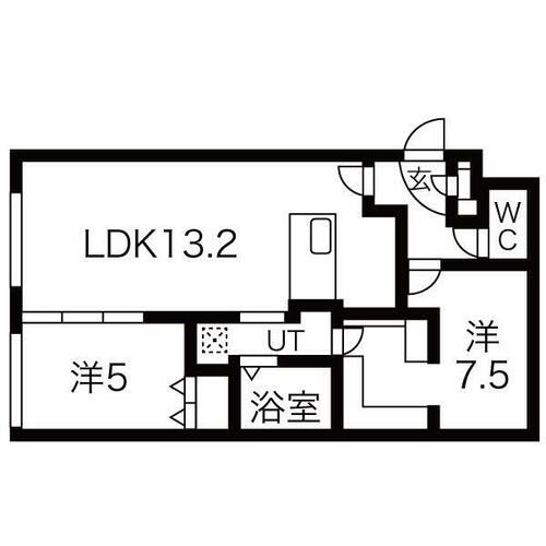北海道札幌市西区二十四軒一条3丁目(マンション)の賃貸物件の間取り