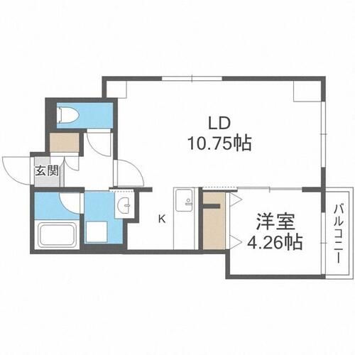 北海道札幌市中央区南二条西25丁目(マンション)の賃貸物件の間取り
