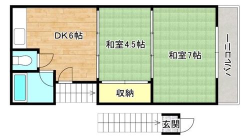 大阪府大阪市生野区小路2丁目(アパート)の賃貸物件の間取り